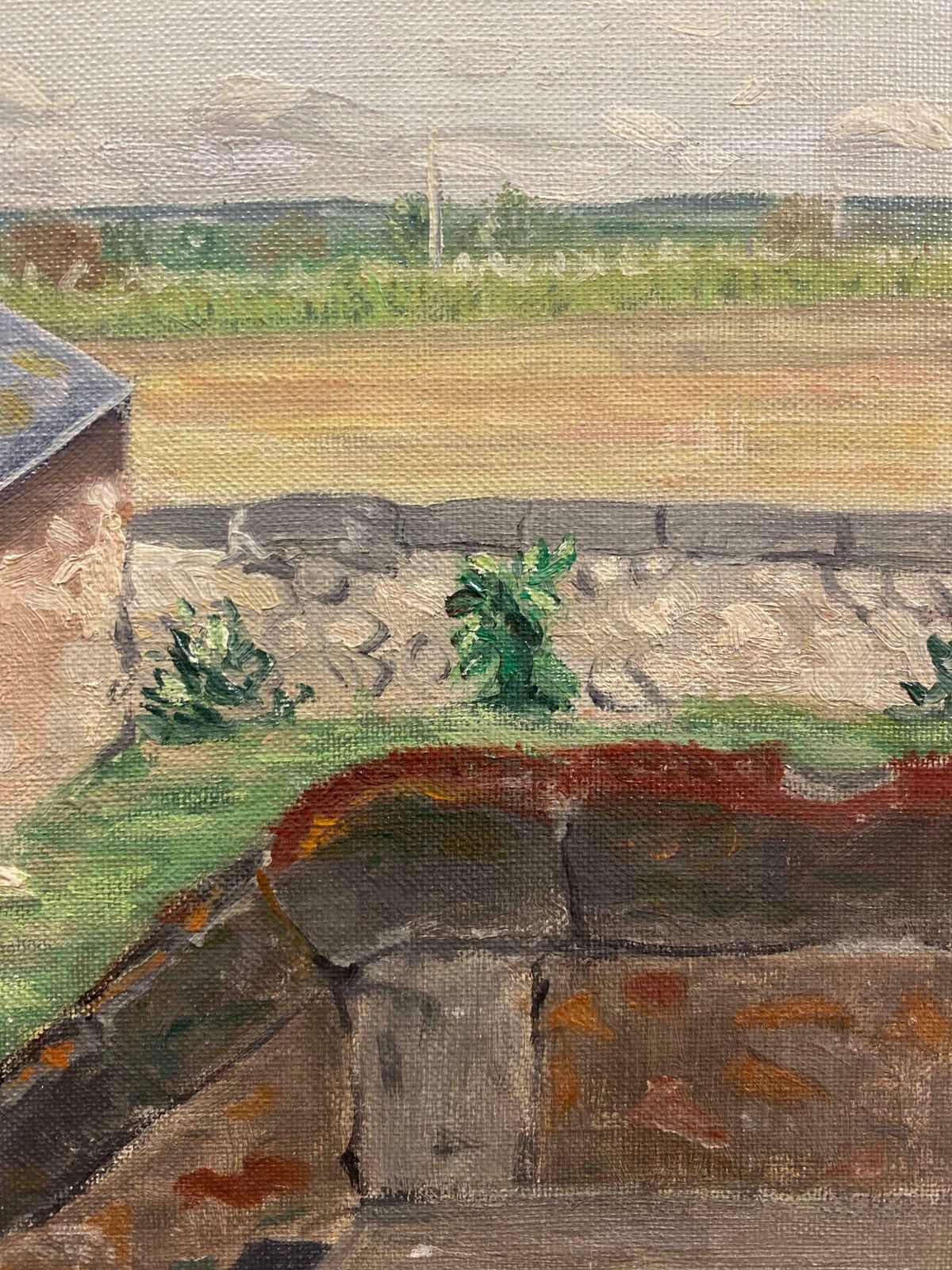 Genevieve Zondervan (1922 2013)genevieve Zondervan (1922 2013)  Post Impressionist Oil Painting   Landscapec. 1960's photo furniture