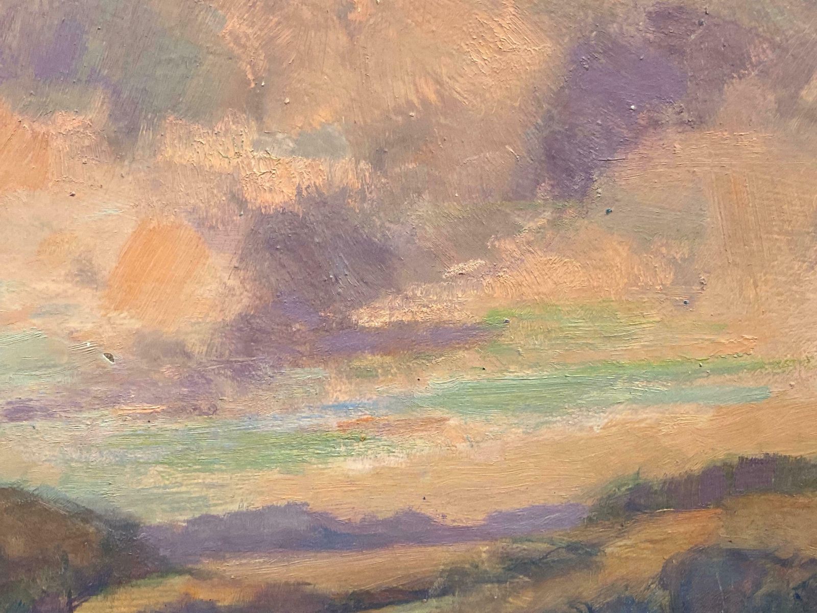 Barbera Doylebarbara Doyle (B.1917) 1970's Modern British Oil Painting   Pink Sunsetc. 1970's photo for sale