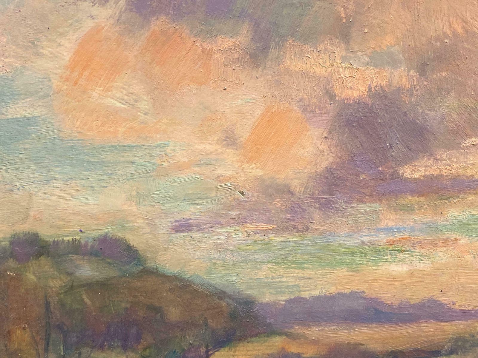 Barbera Doylebarbara Doyle (B.1917) 1970's Modern British Oil Painting   Pink Sunsetc. 1970's photo vinterior
