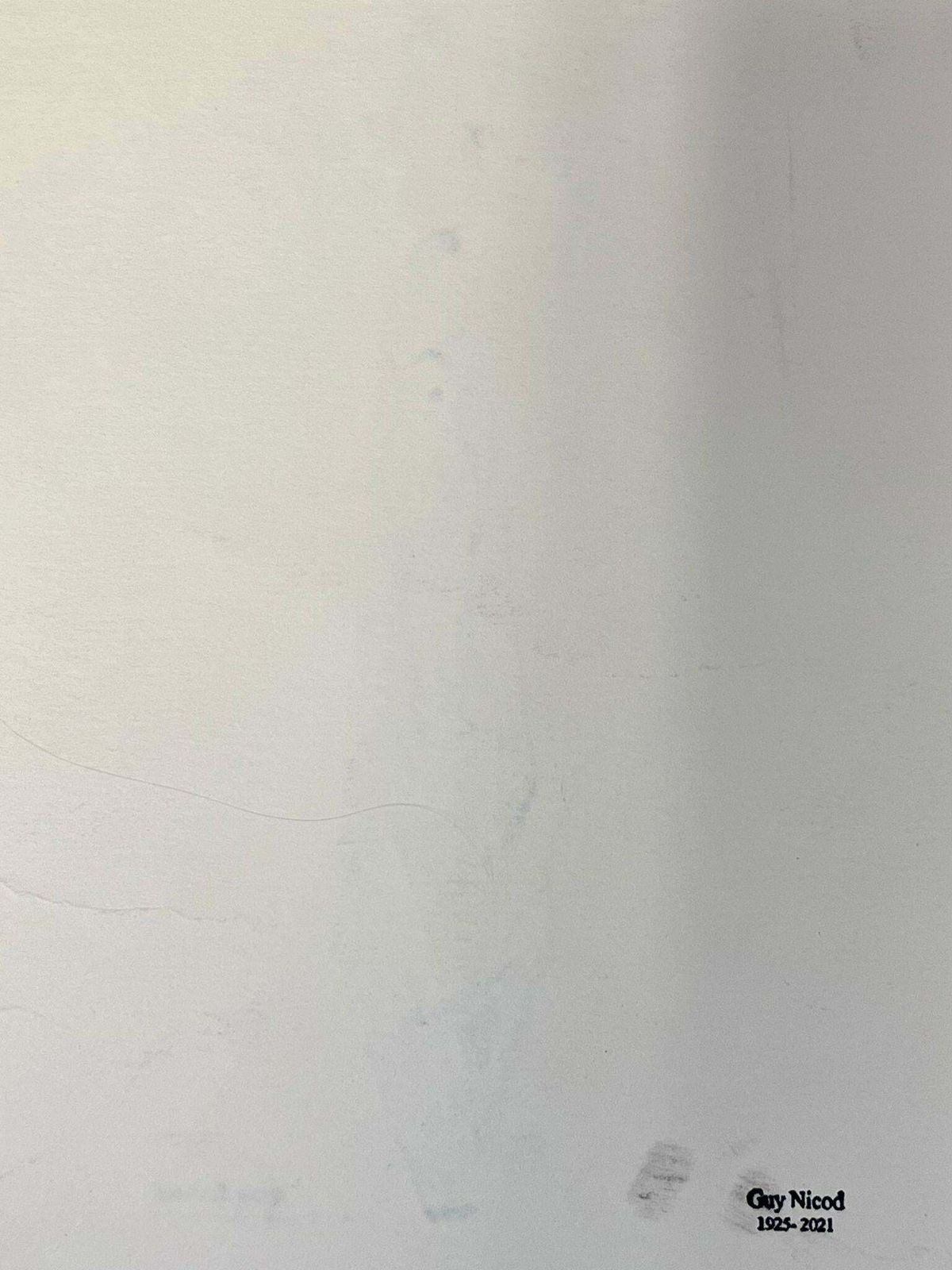 Guy Nicod 20th Century French Modernist Black & White Painting Jesus's Crucifixion photo 1022.0