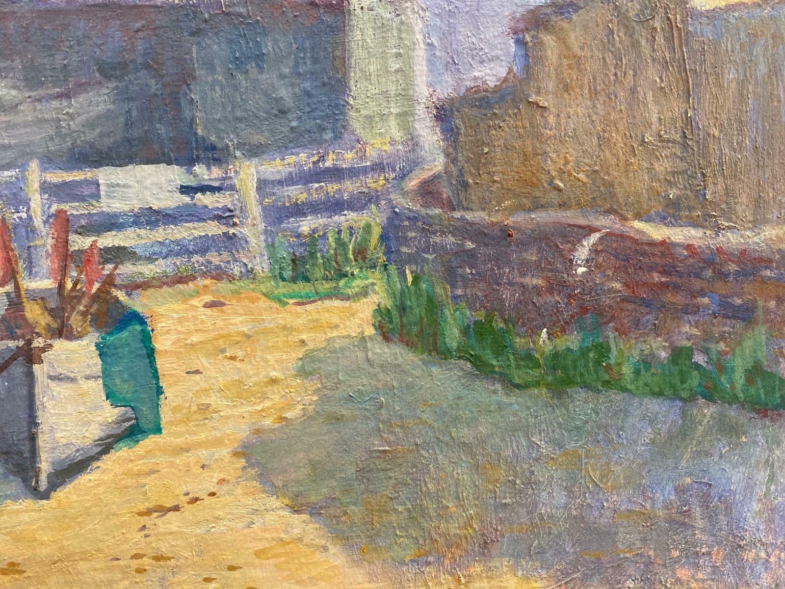 Barbera Doylebarbara Doyle (B.1917) 1970's Modern British Oil Painting   The Boat Yardc. 1970's photo 506.0