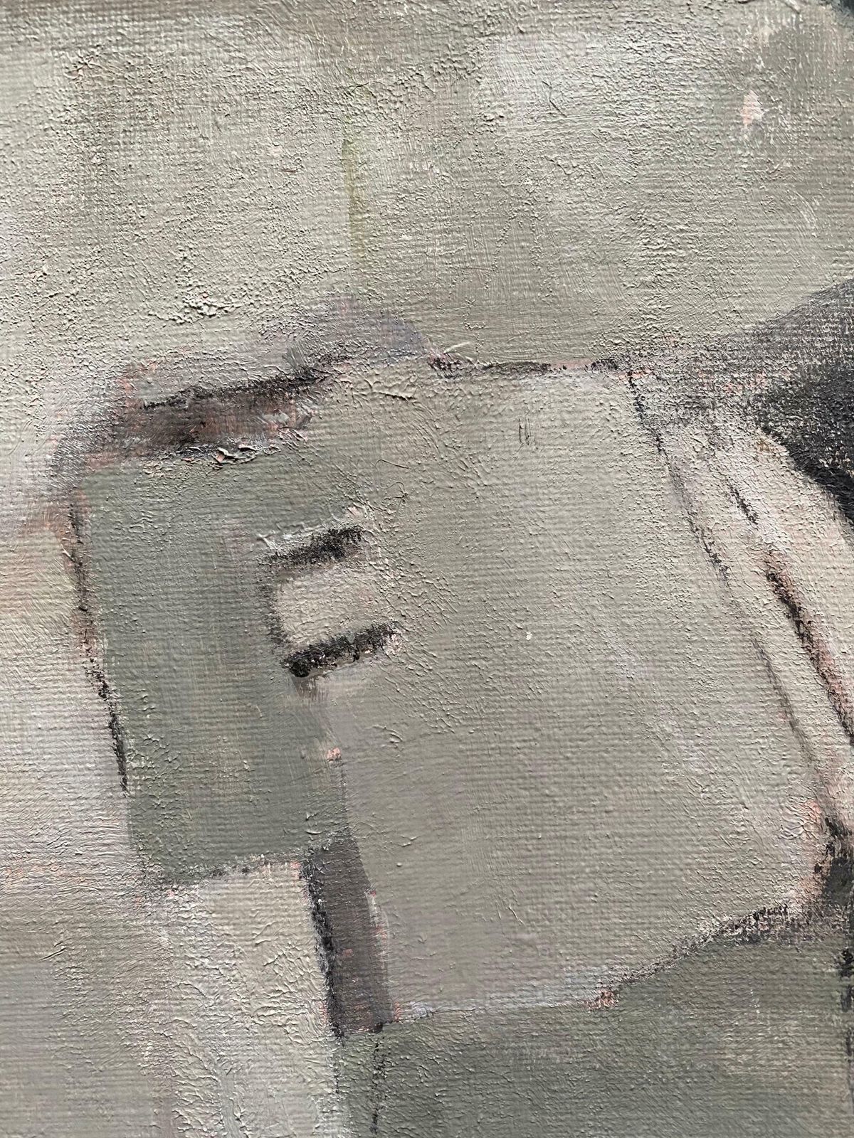 Yvette Dubois Habasqueshades Of Green And Grey Colors   Modern French Cubist Abstract Paintingc.2000s photo Art