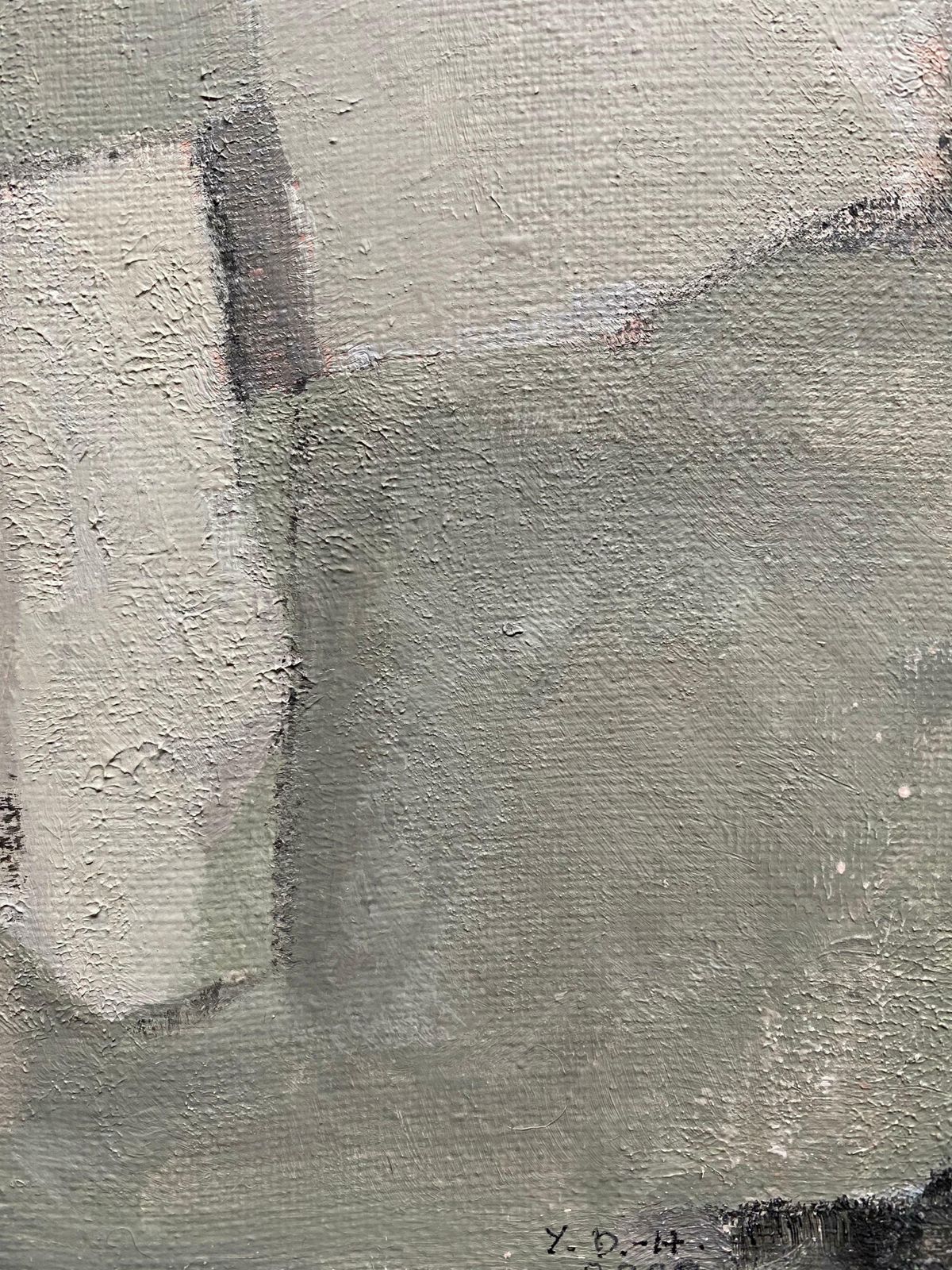 Yvette Dubois Habasqueshades Of Green And Grey Colors   Modern French Cubist Abstract Paintingc.2000s photo 510.0