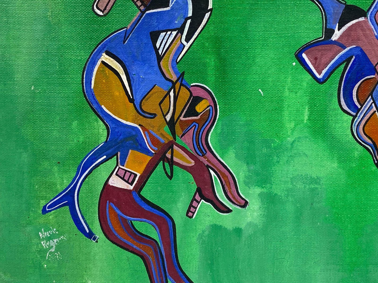 Unknownbright & Colorful French Abstract Oil Painting Amazing Shapes & Colors photo Art