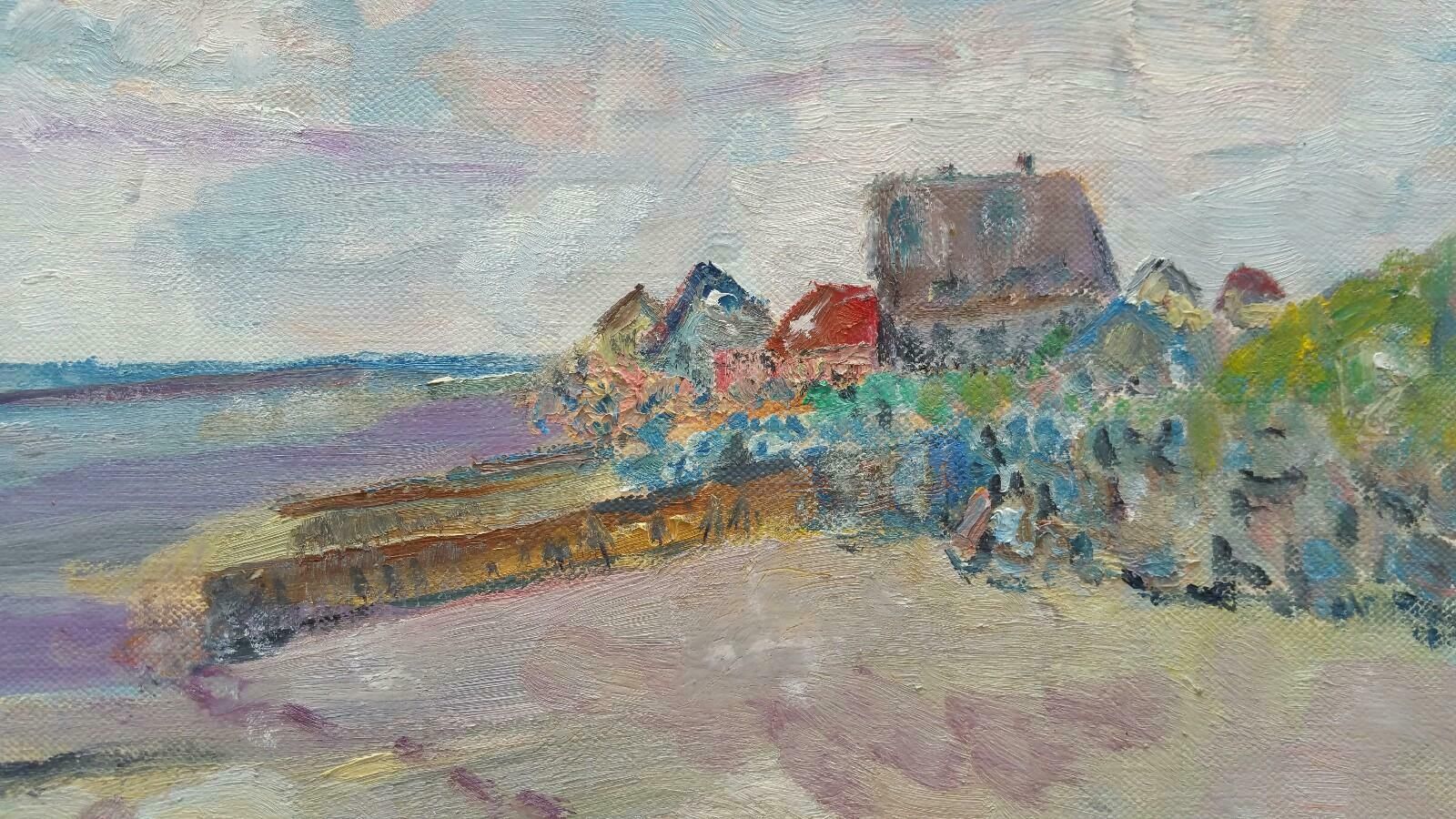 Unknown20th Century French Oil Painting Late Summer Beachlate 20th Century photo Art