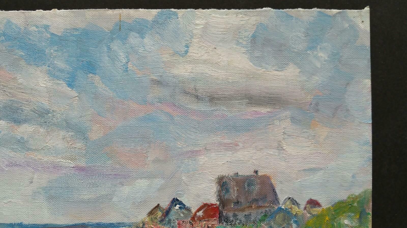 Unknown20th Century French Oil Painting Late Summer Beachlate 20th Century photo vintage