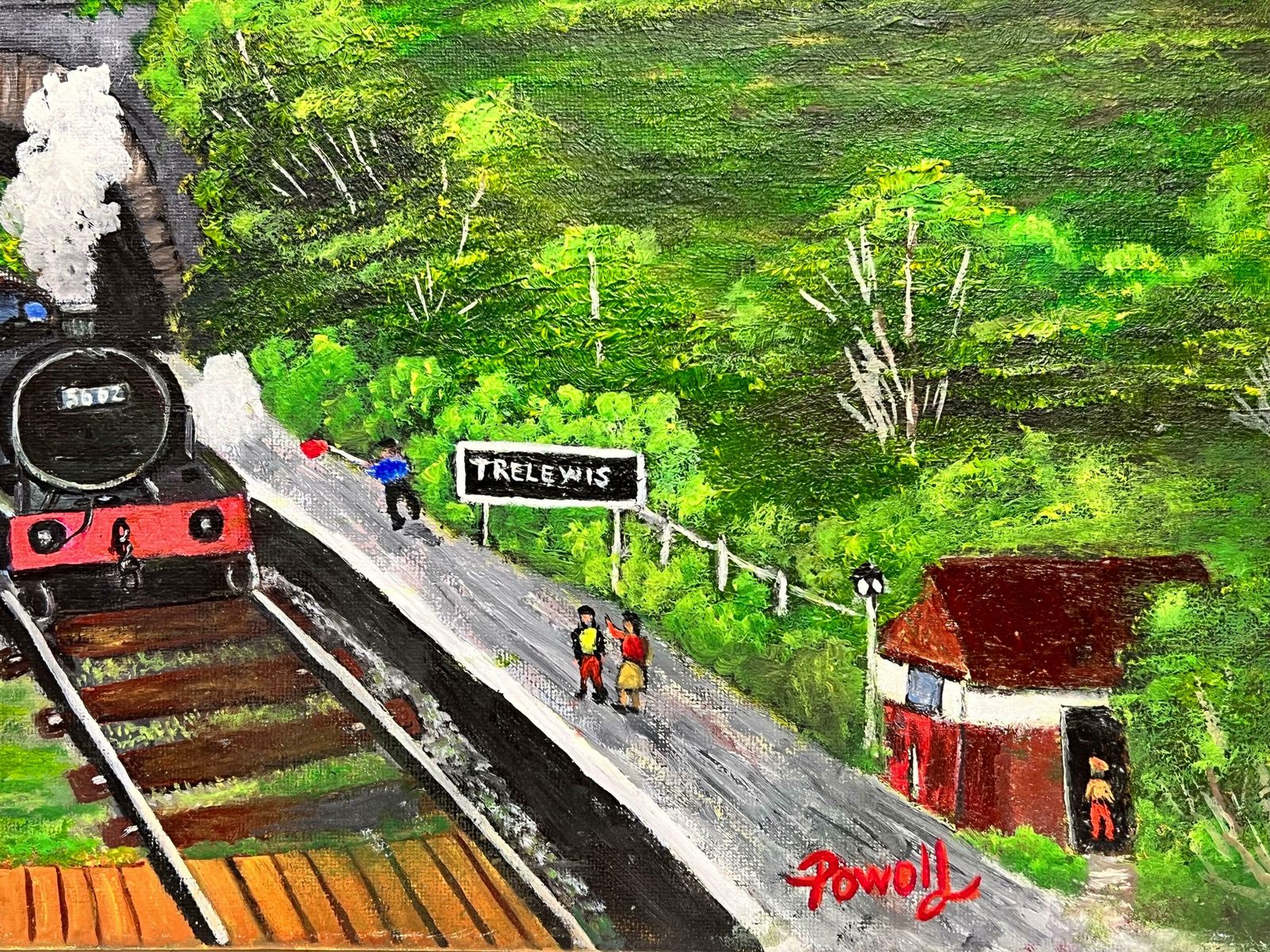 Ben Powellold Steam Train Going Under Bridge In Welsh Landscape Contemporary Painting photo furniture