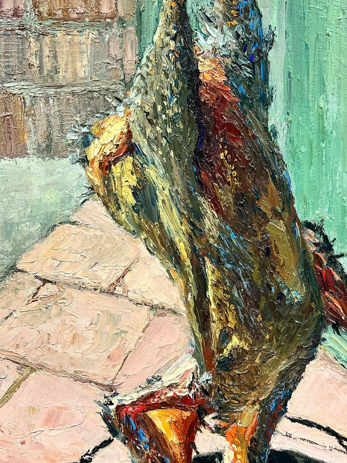 Josine Vignonhuge Mid Century French Oil Still Life Dead Game Bird1960's photo vinterior