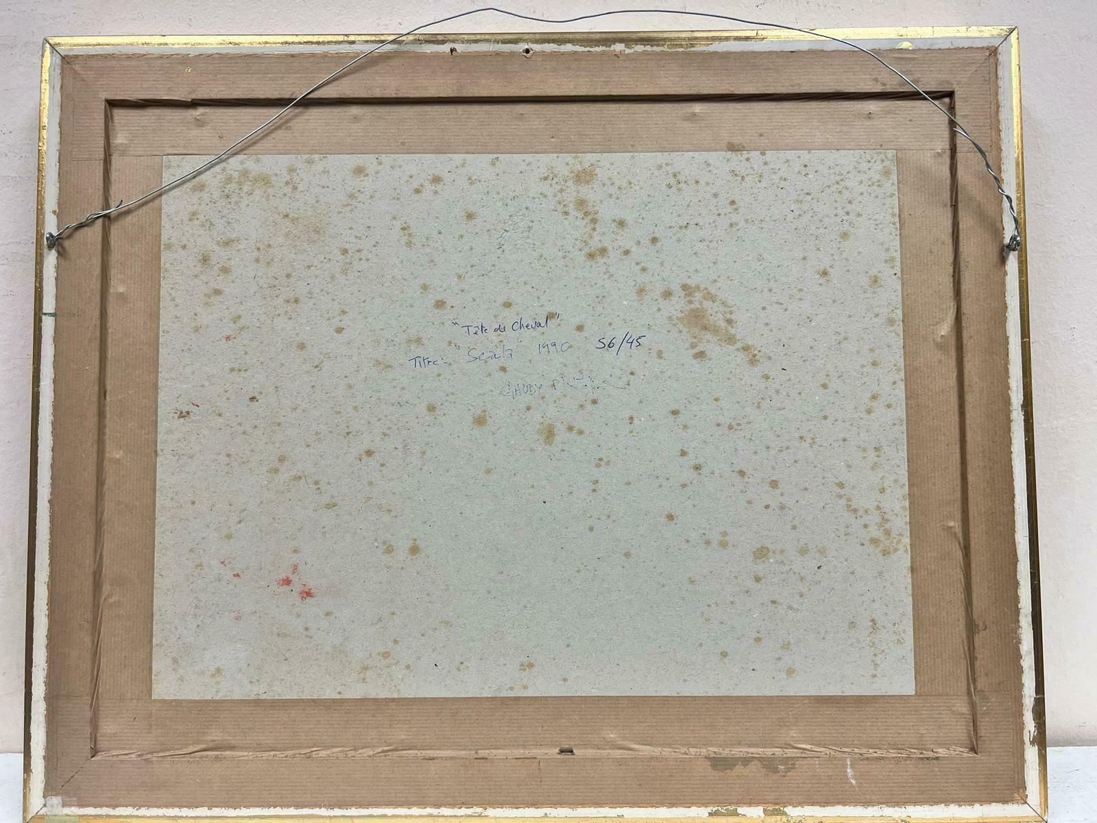 French Schoollarge 1990's French Expressionist Abstract Painting Blurs Of Colors & Line Forms1990 photo vinterior