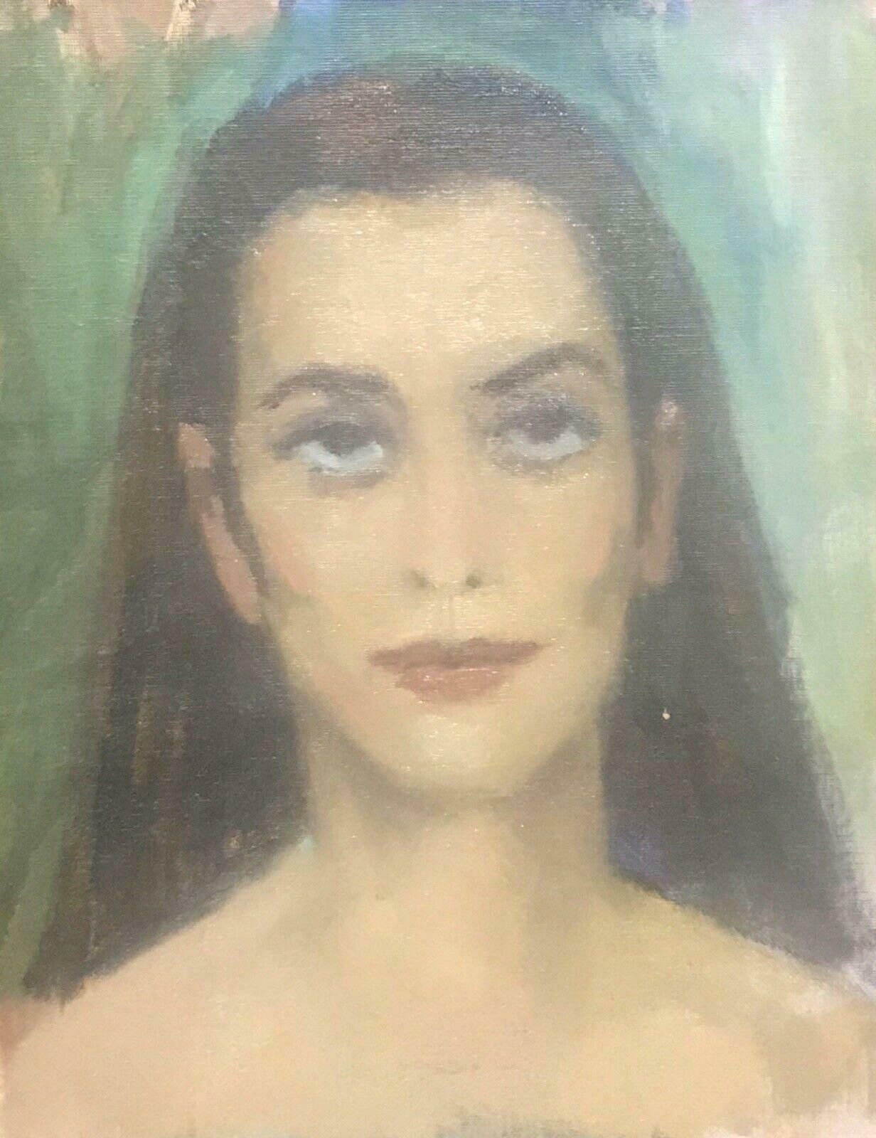 Akos Biroakos Biro (Hungarian 1911 2002) Expressionist Oil Portrait Of A Lady Brown Hairc.1960's