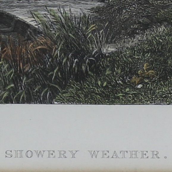 Engraving By Charles Cousen. Titled "Showery Weather". photo 95.0