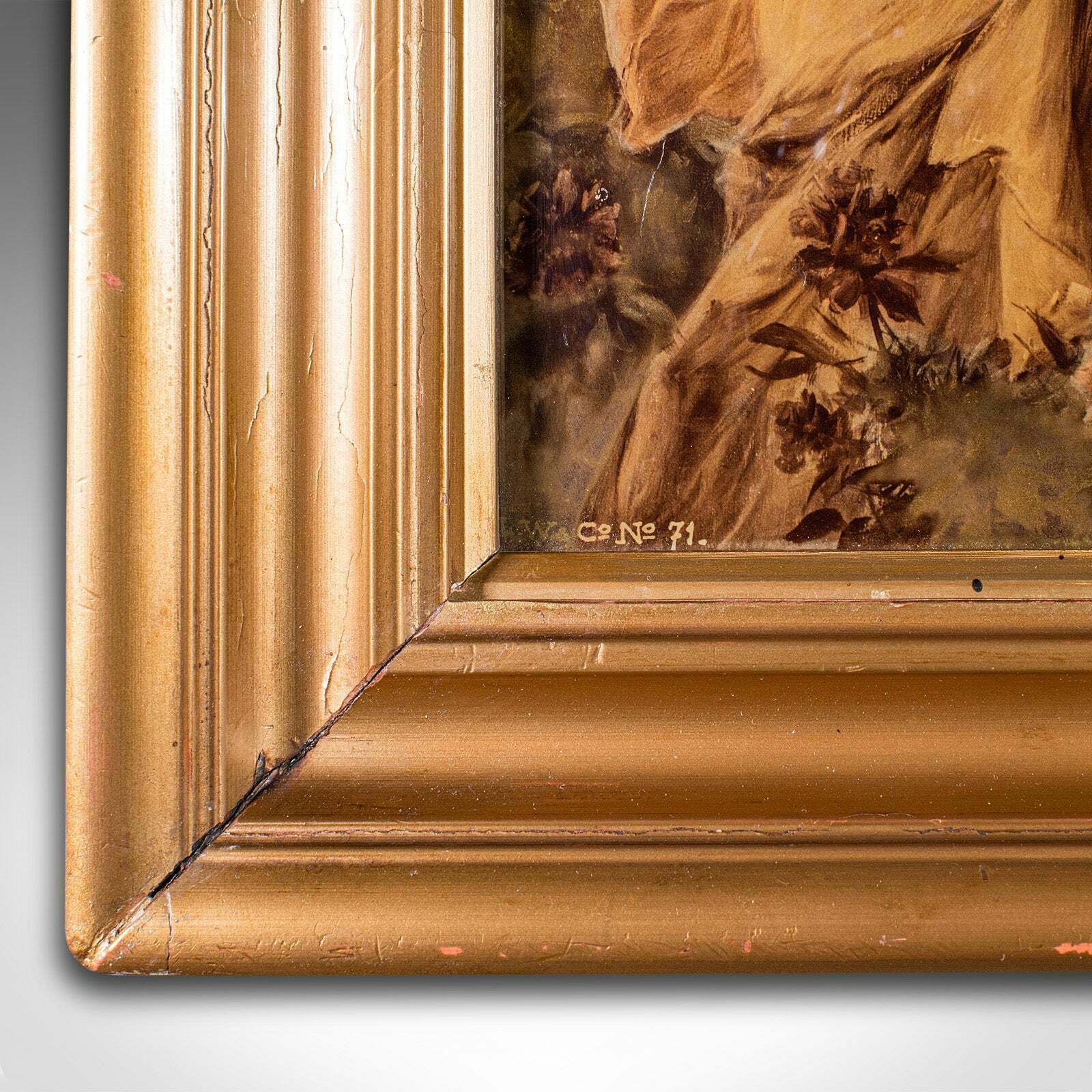 Antique Framed Crystoleum Picture, English, Art, Mezzotint Painting, Victorian photo vintage