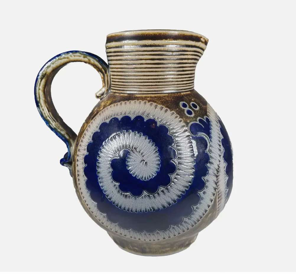 Ceramic 1930 Salt Glazed Vase Jug Model 618 German Rare   R Merkelbach Handgeritzt