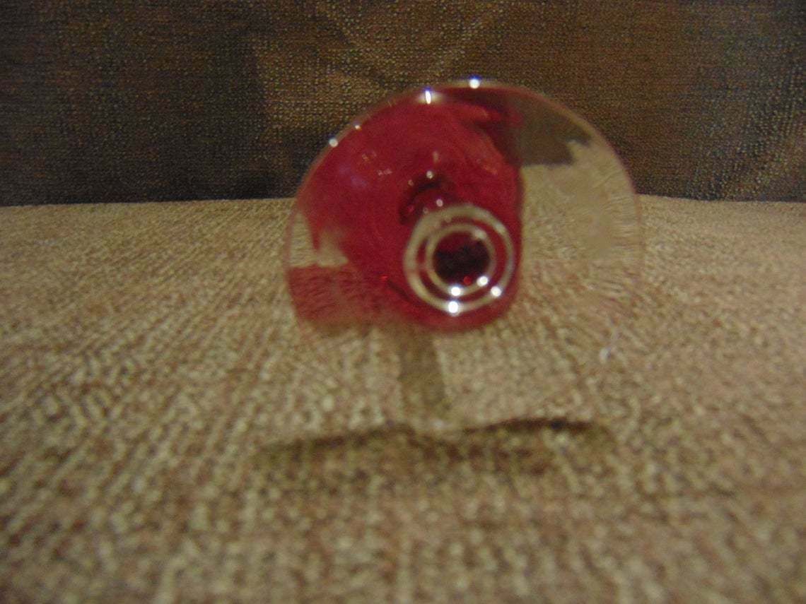 Cranberry Glass Decanter With 6 Glasses photo vintage