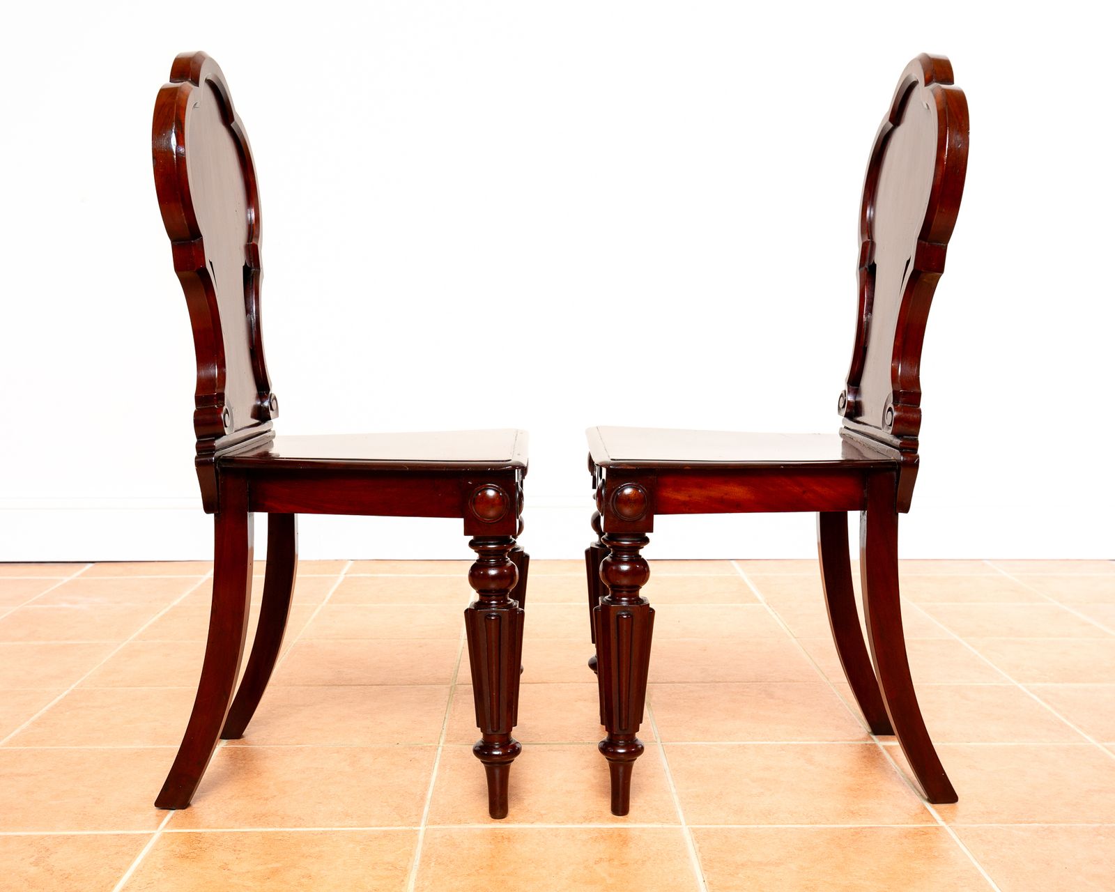 Pair Of Regency Mahogany Hall Chairs 1810 Gillows Of Lancaster Country House Fine Antique Large Carved photo buy