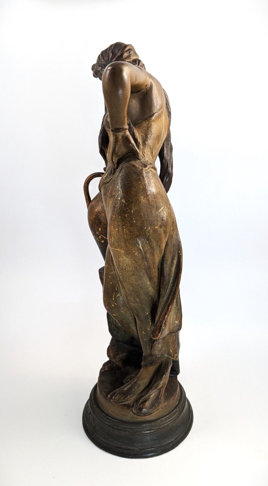 Cherc For Goldscheider Earthenware Figurine “Rebecca By The Spring”, C.1900 photo for sale