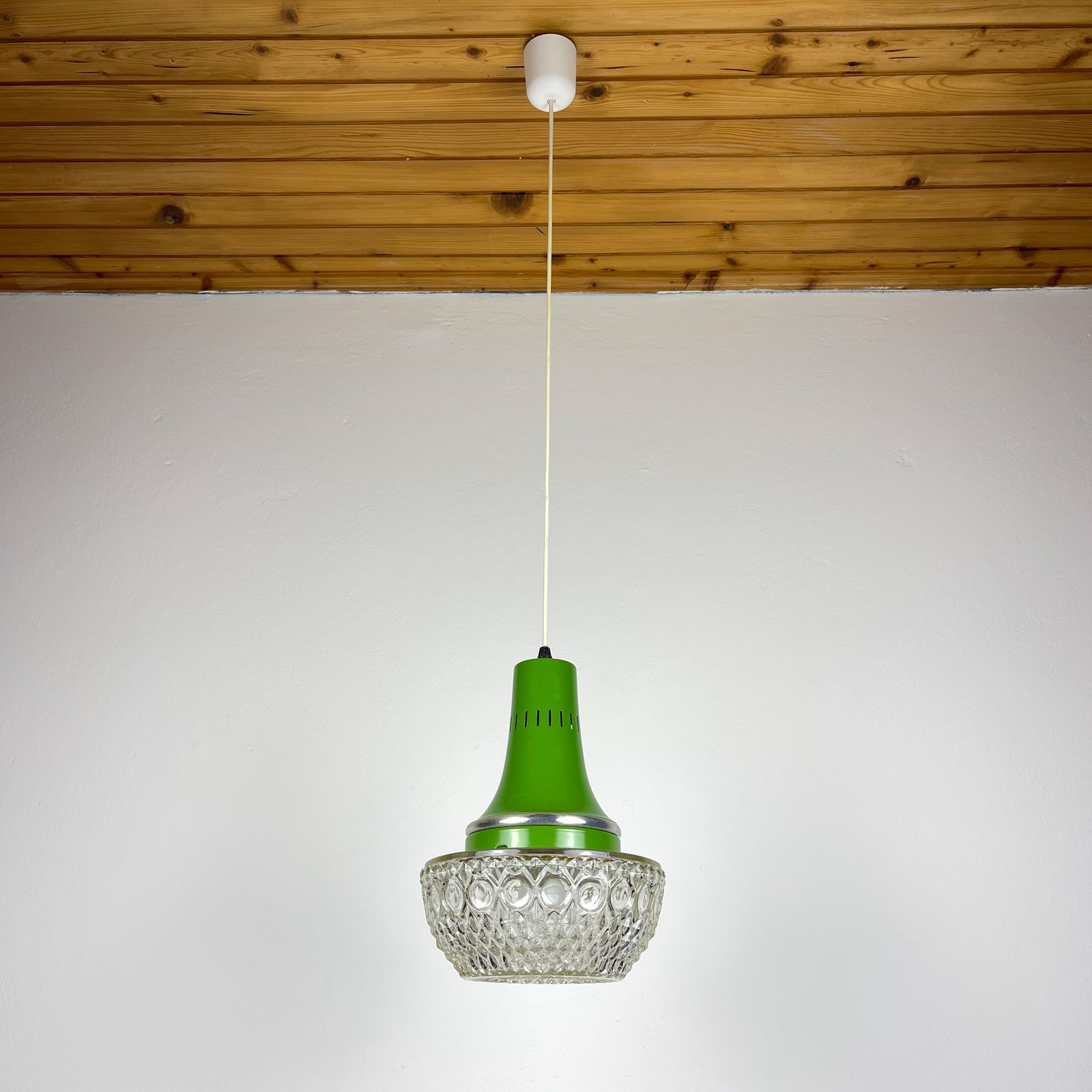 Mid Century Green Pendant Lamp By Targetti Sankey, Italy 1960s photo Lighting