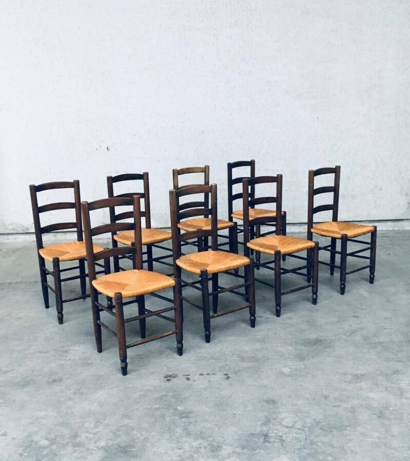 Franse Provincial Design Stoelen Met Biezen Zitting, Jaren 1940 photo furniture