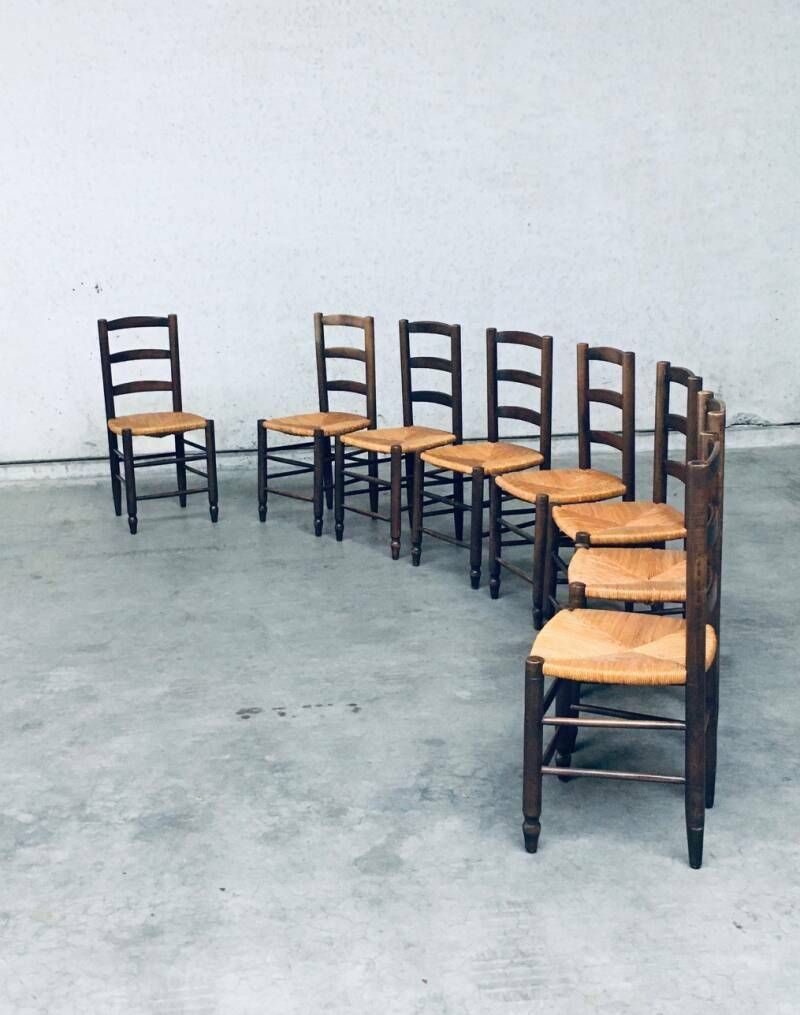 Franse Provincial Design Stoelen Met Biezen Zitting, Jaren 1940 photo 2800.0