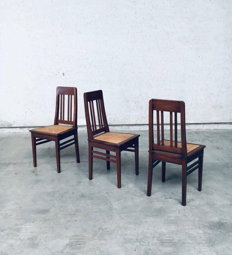 Art Deco Eetkamerstoelen, Begin 20e Eeuw – Set Van 3 photo 1200.0