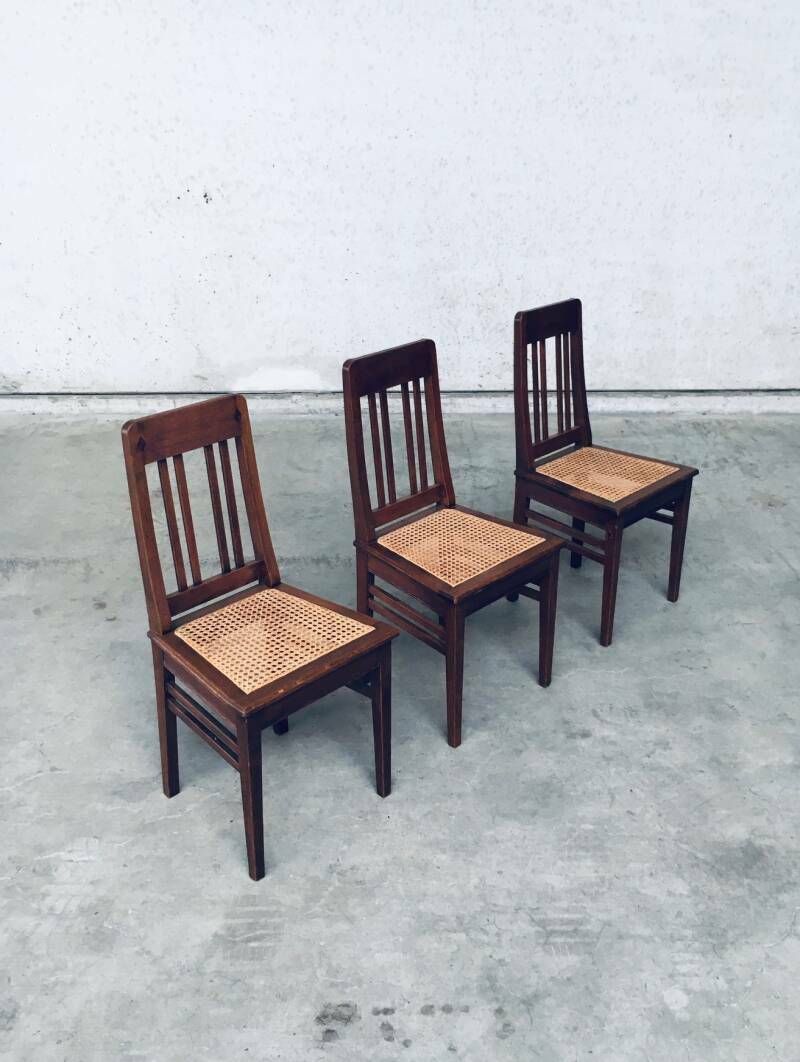 Meubels Art Deco Eetkamerstoelen, Begin 20e Eeuw – Set Van 3 photo