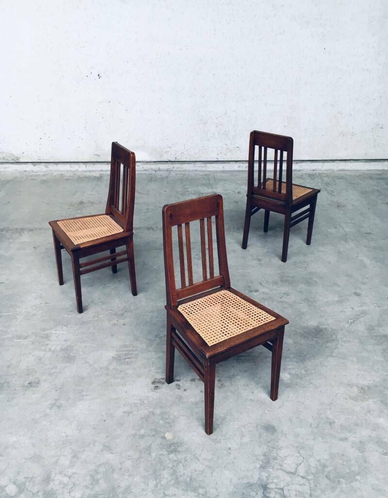 1200.0 Art Deco Eetkamerstoelen, Begin 20e Eeuw – Set Van 3 photo