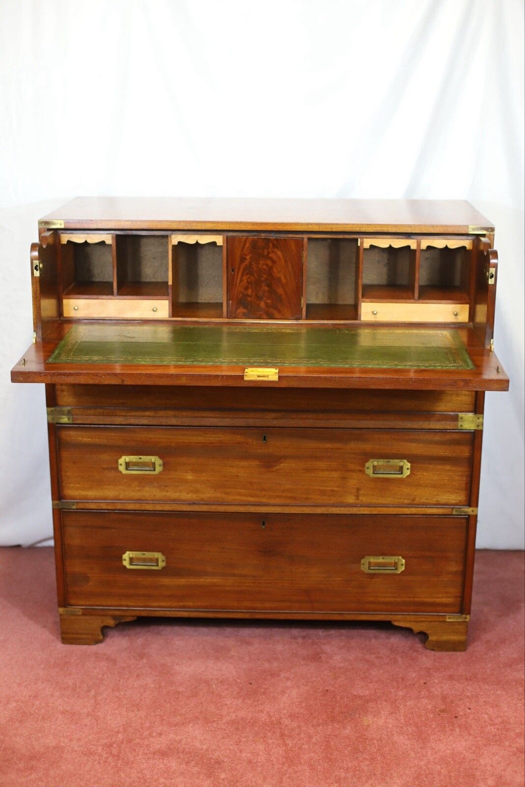 Stunning Victorian Oak Camphor Military Secretary Campaign Chest photo for sale