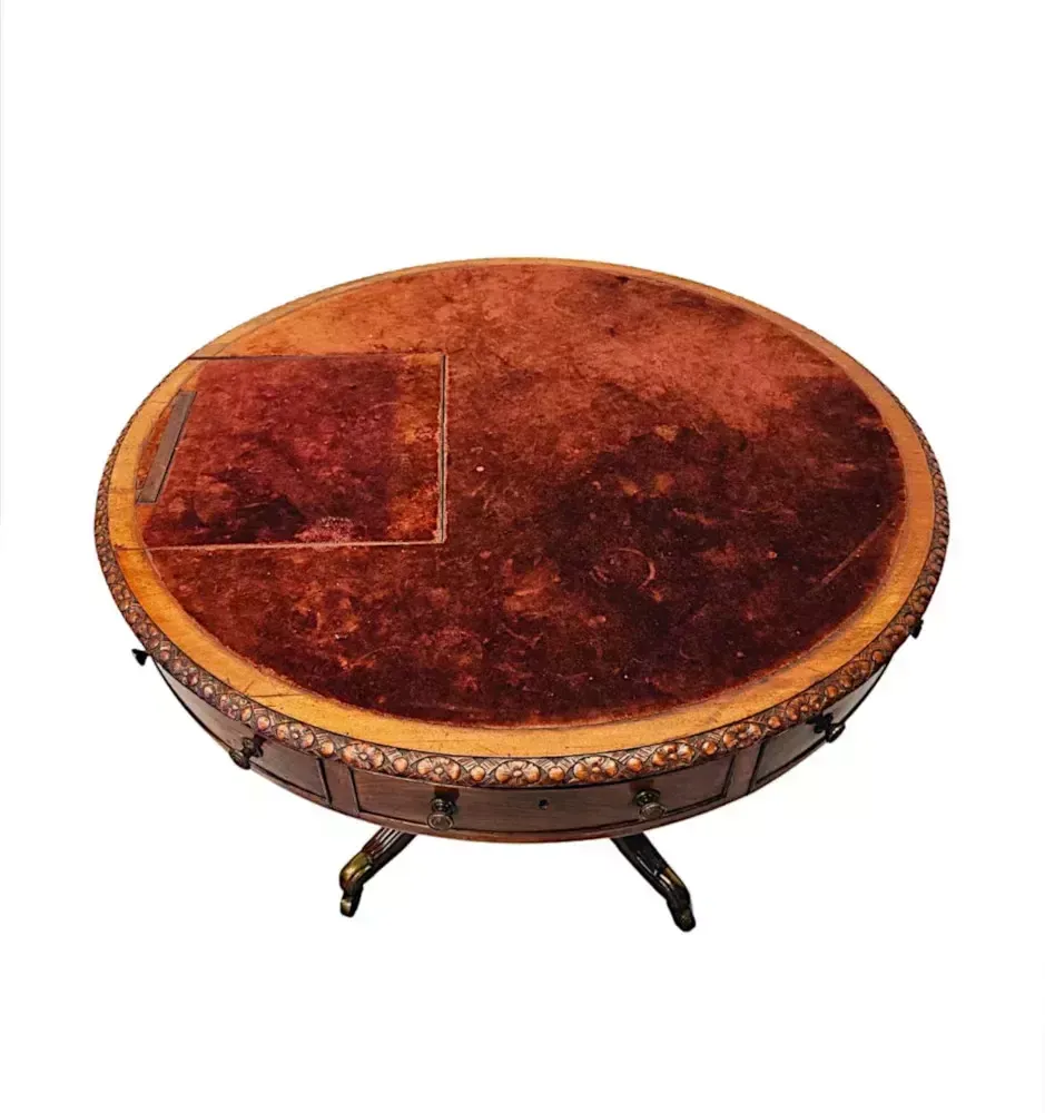A Very Rare Early 19th Century Revolving Drum Library Centre Table photo Furniture