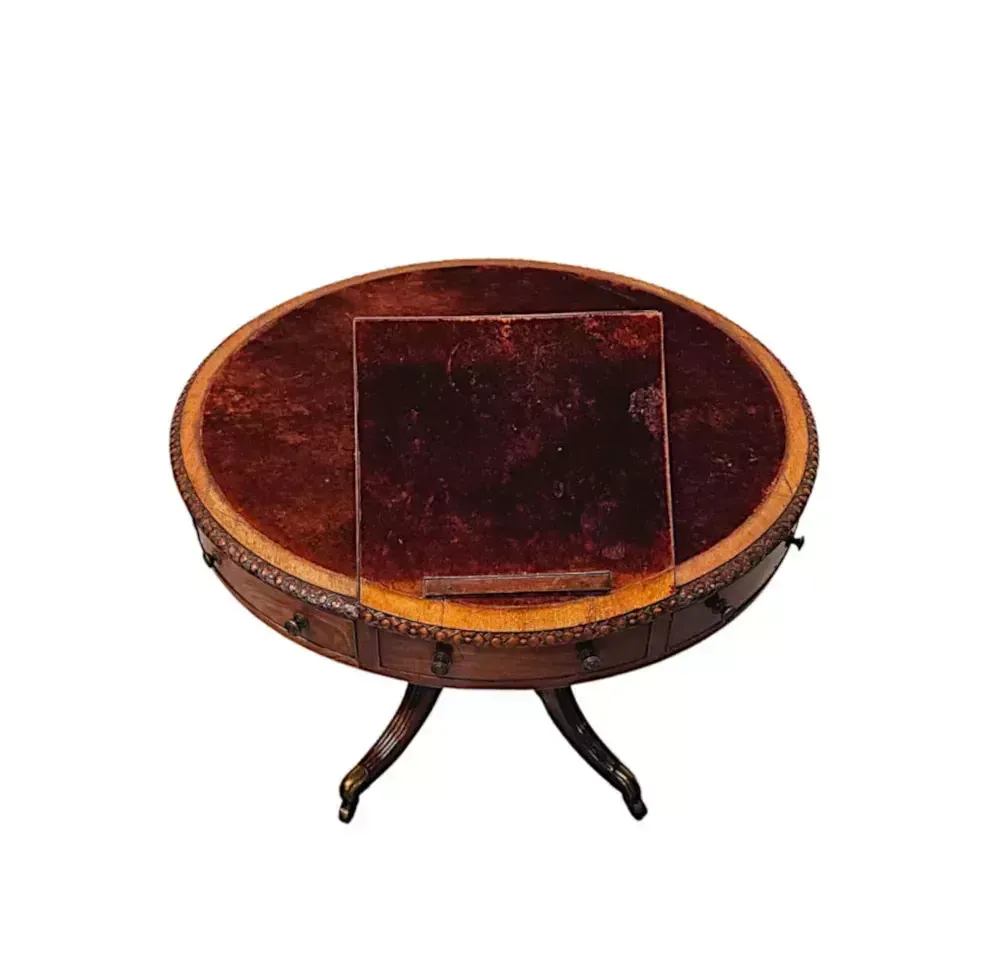 A Very Rare Early 19th Century Revolving Drum Library Centre Table photo vinterior