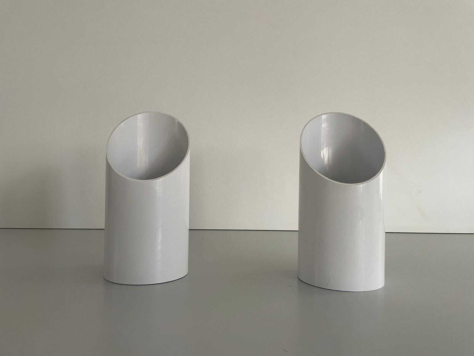 Tubular Design White Metal Pair Of Sconces Or Ceiling Lamps By Francesconi Fratelli Brescia 1, 1970s, Italy photo furniture