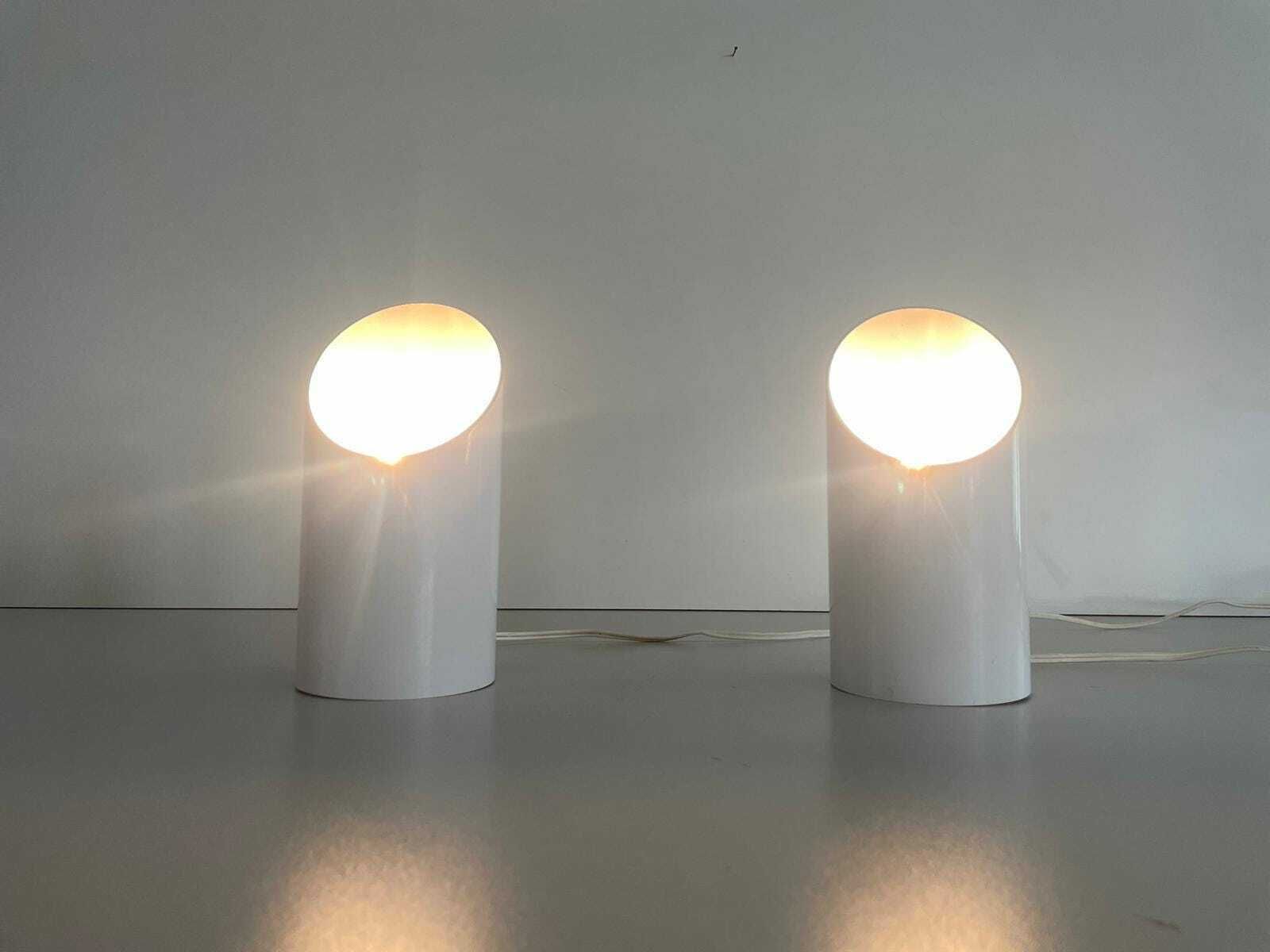 Tubular Design White Metal Pair Of Sconces Or Ceiling Lamps By Francesconi Fratelli Brescia 1, 1970s, Italy photo for sale