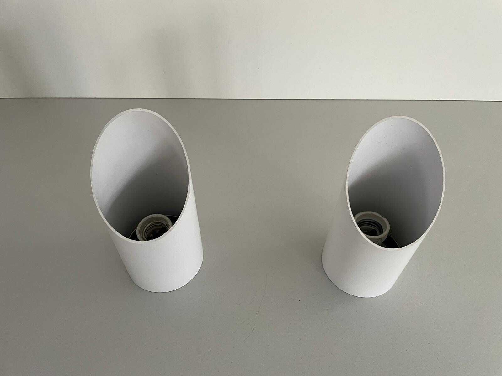 Tubular Design White Metal Pair Of Sconces Or Ceiling Lamps By Francesconi Fratelli Brescia 1, 1970s, Italy photo buy