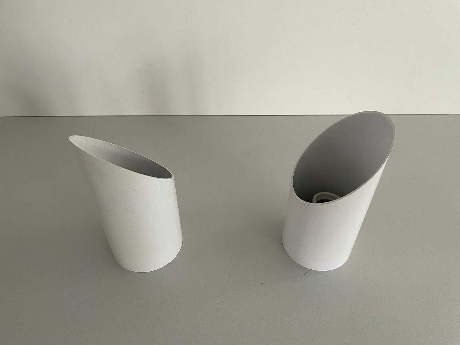 photo furniture Tubular Design White Metal Pair Of Sconces Or Ceiling Lamps By Francesconi Fratelli Brescia 1, 1970s, Italy
