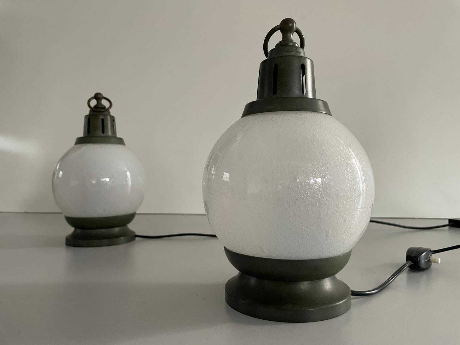 Air Bubble Glass Pair Of Table Lamps By Azucena, 1960s, Italy photo Lighting