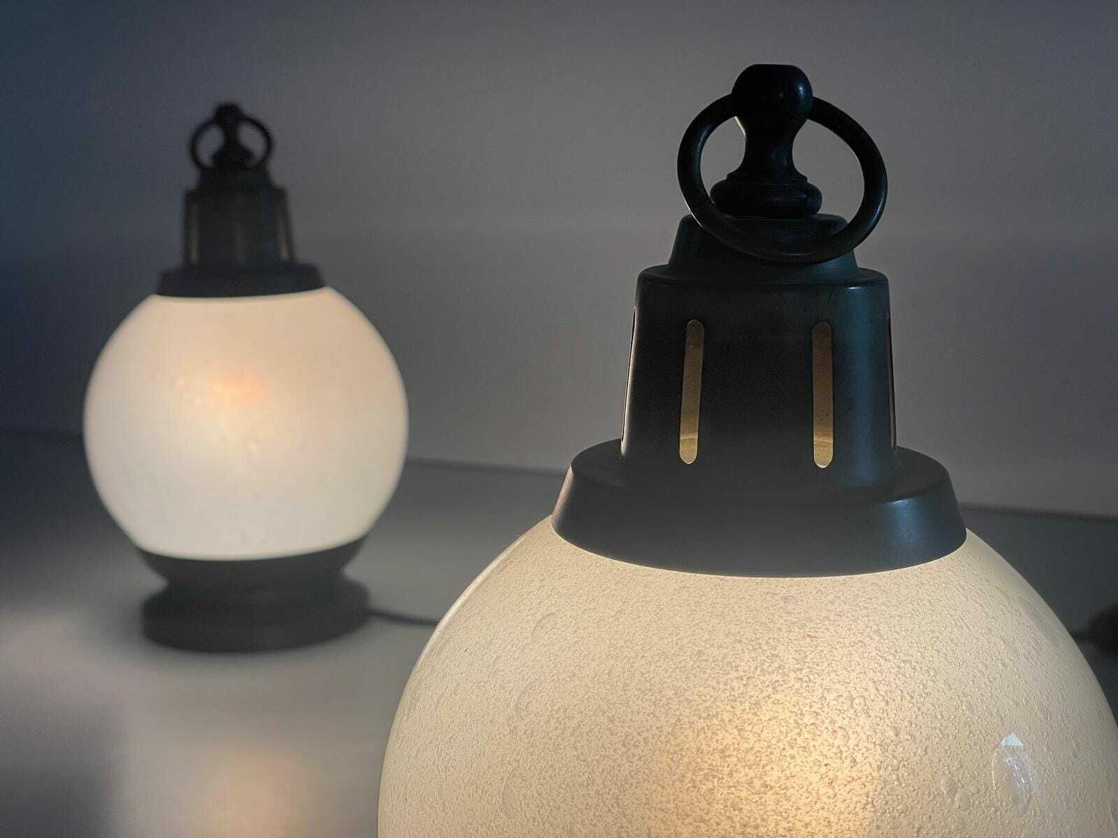 Air Bubble Glass Pair Of Table Lamps By Azucena, 1960s, Italy photo vinterior