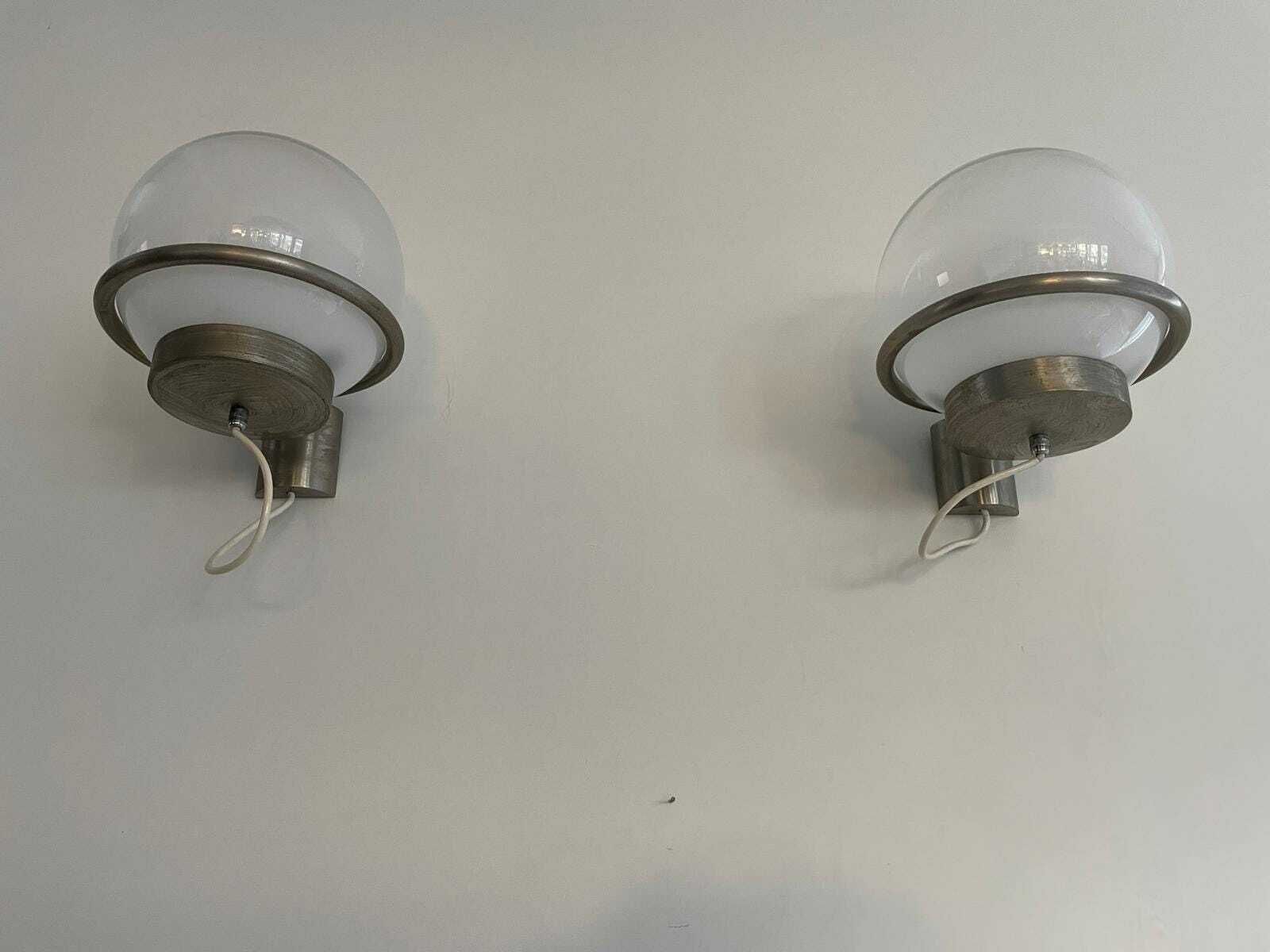 Glass Ball Pair Of Sconces By Candle, 1960s, Italy photo 1660.0