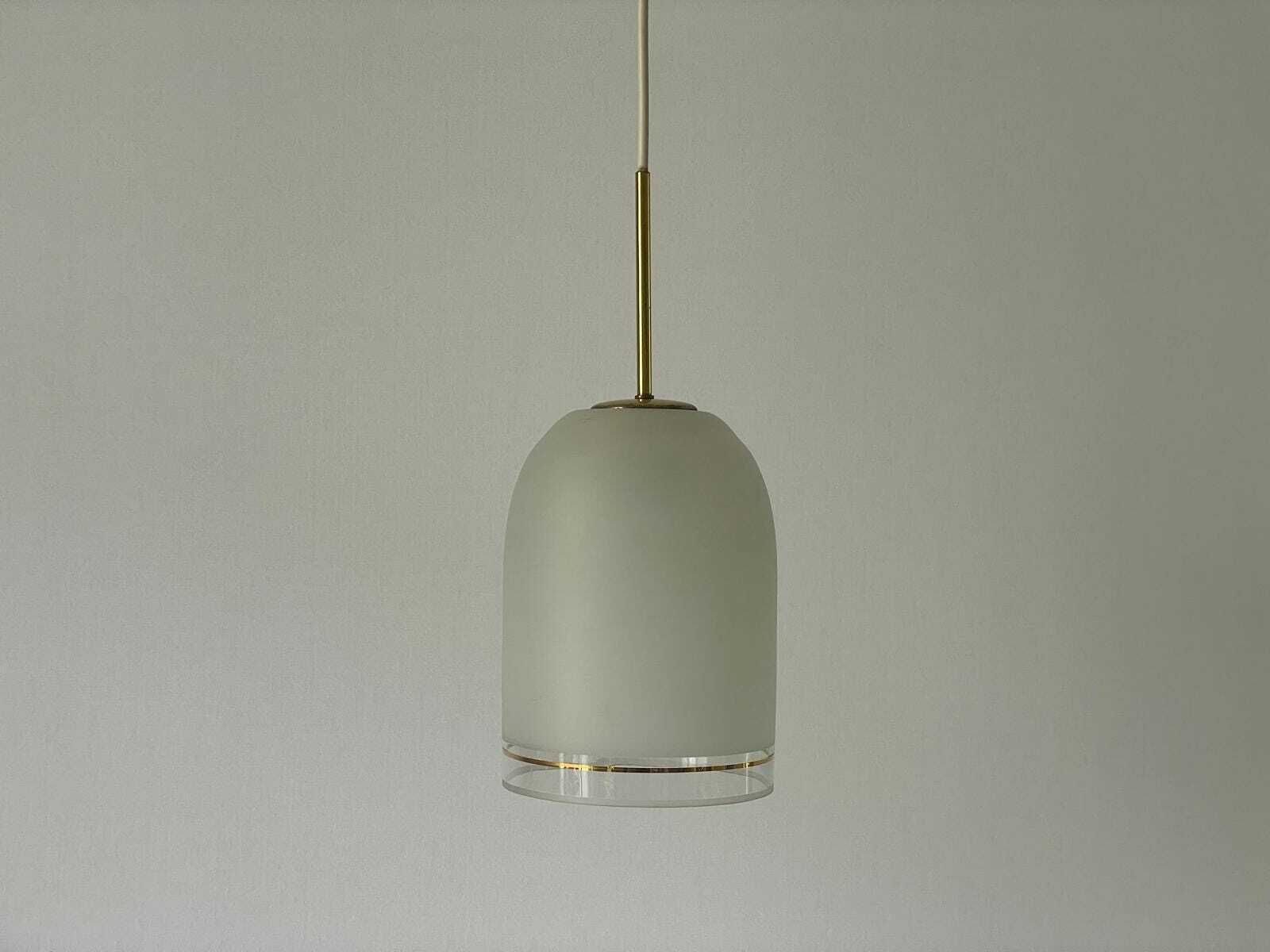 Small Elegant Glass Pendant Lamp By Doria With Gold Details, 1960s, Germany photo furniture