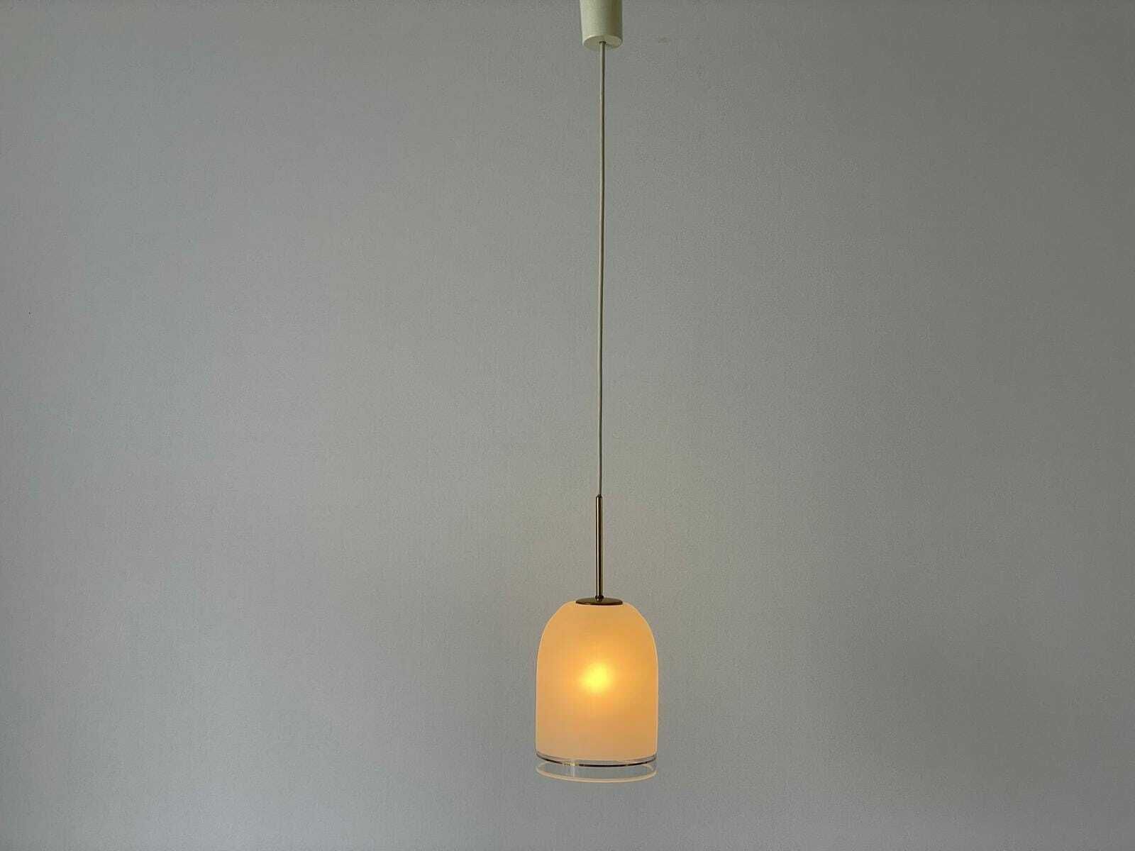 Small Elegant Glass Pendant Lamp By Doria With Gold Details, 1960s, Germany photo 453.0