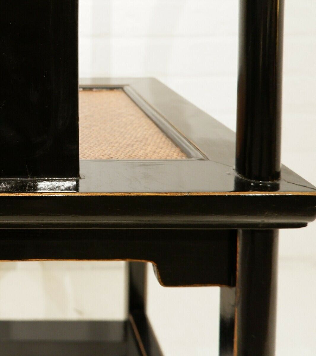 photo for sale Set Of 6 Chinese Chairs In Black Lacquered Wood