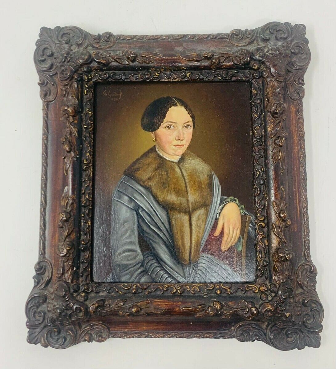 Oil On Panel   Mademoiselle Félicie Defays   Signed   1852 Frame: 22 X 25 Cm photo furniture