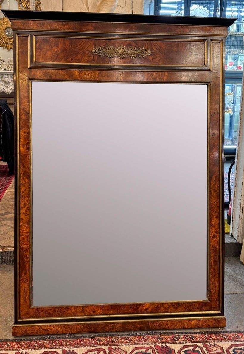 Pair Of Flamed Mahogany And Gilded Bronze Mirrors