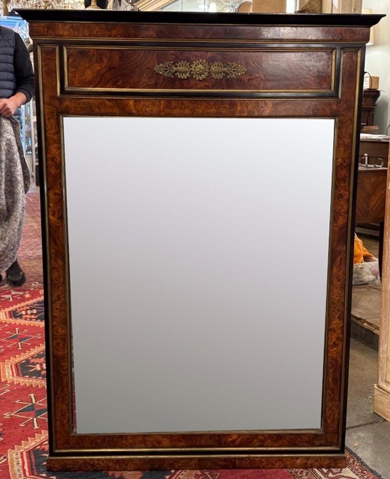 Pair Of Flamed Mahogany And Gilded Bronze Mirrors photo vintage