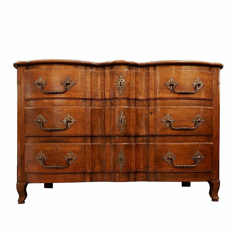 18th Century French Crossbow Front Chest Of Drawers In Walnutt, Aix En Provence photo furniture