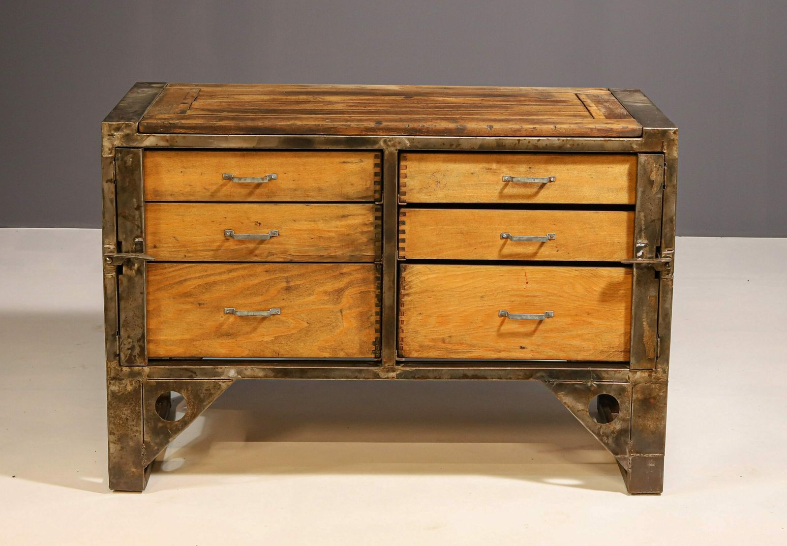 Industrial Iron Chest Of Drawers From The 1950s, Czechoslovakia