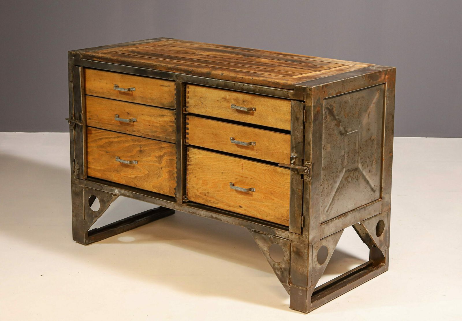 Industrial Iron Chest Of Drawers From The 1950s, Czechoslovakia photo furniture