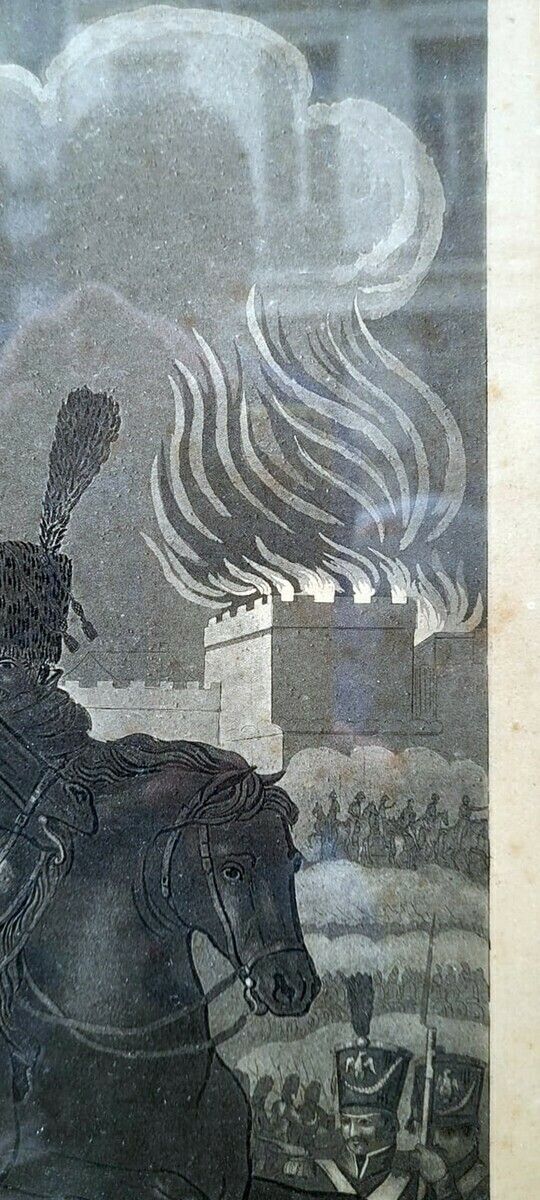 English Engraving Representing Napoleon In The Battle Of Regensburg photo buy