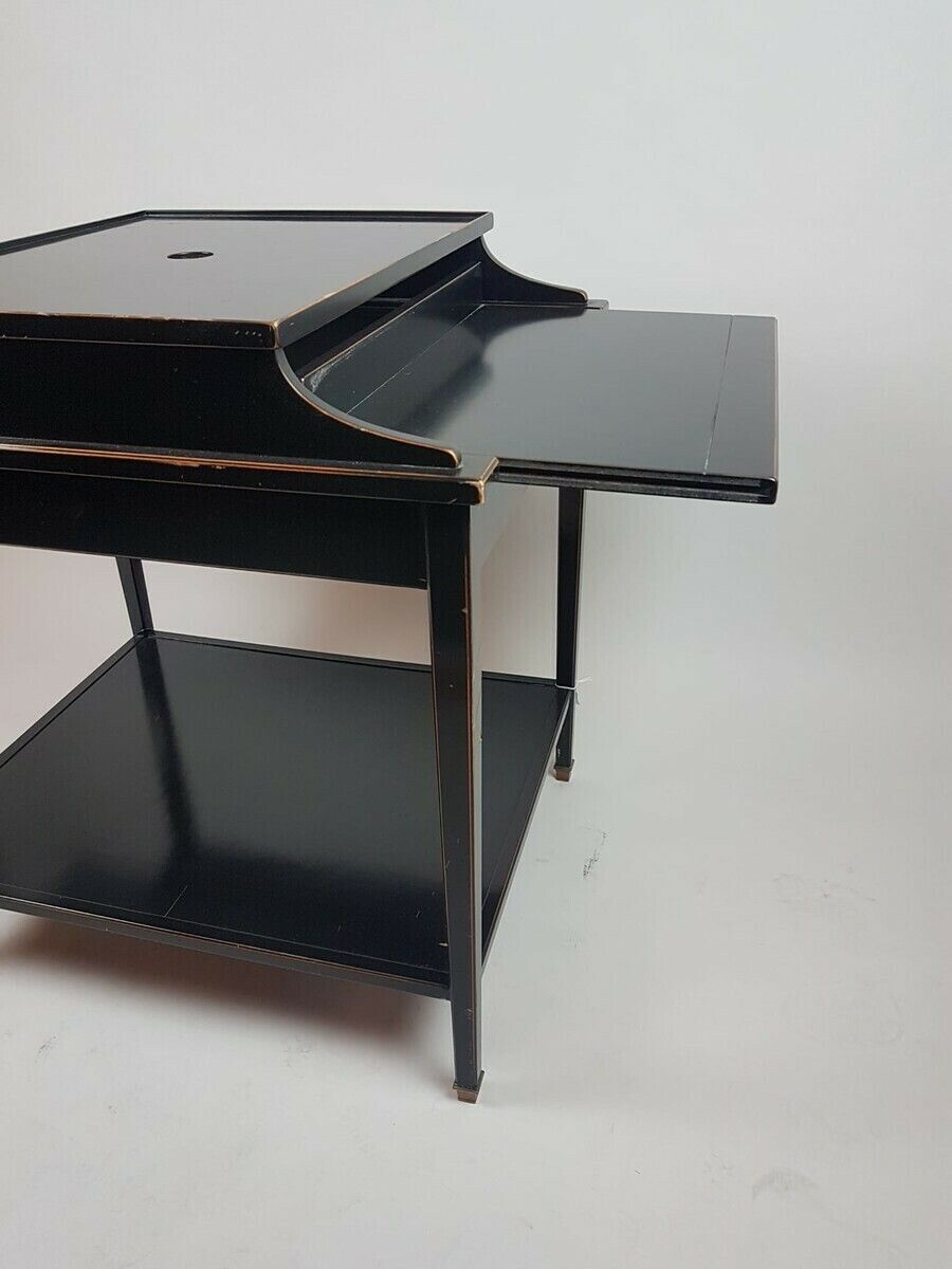 Middle Game Table In Blackened Wood, Napoléon III photo vintage