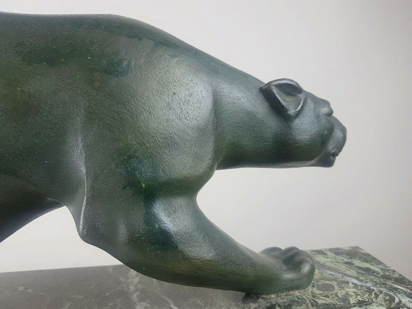 Bronze Lioness With Green Patina On Marble Base   Signed Secondo   Circa 1930 photo 3000.0