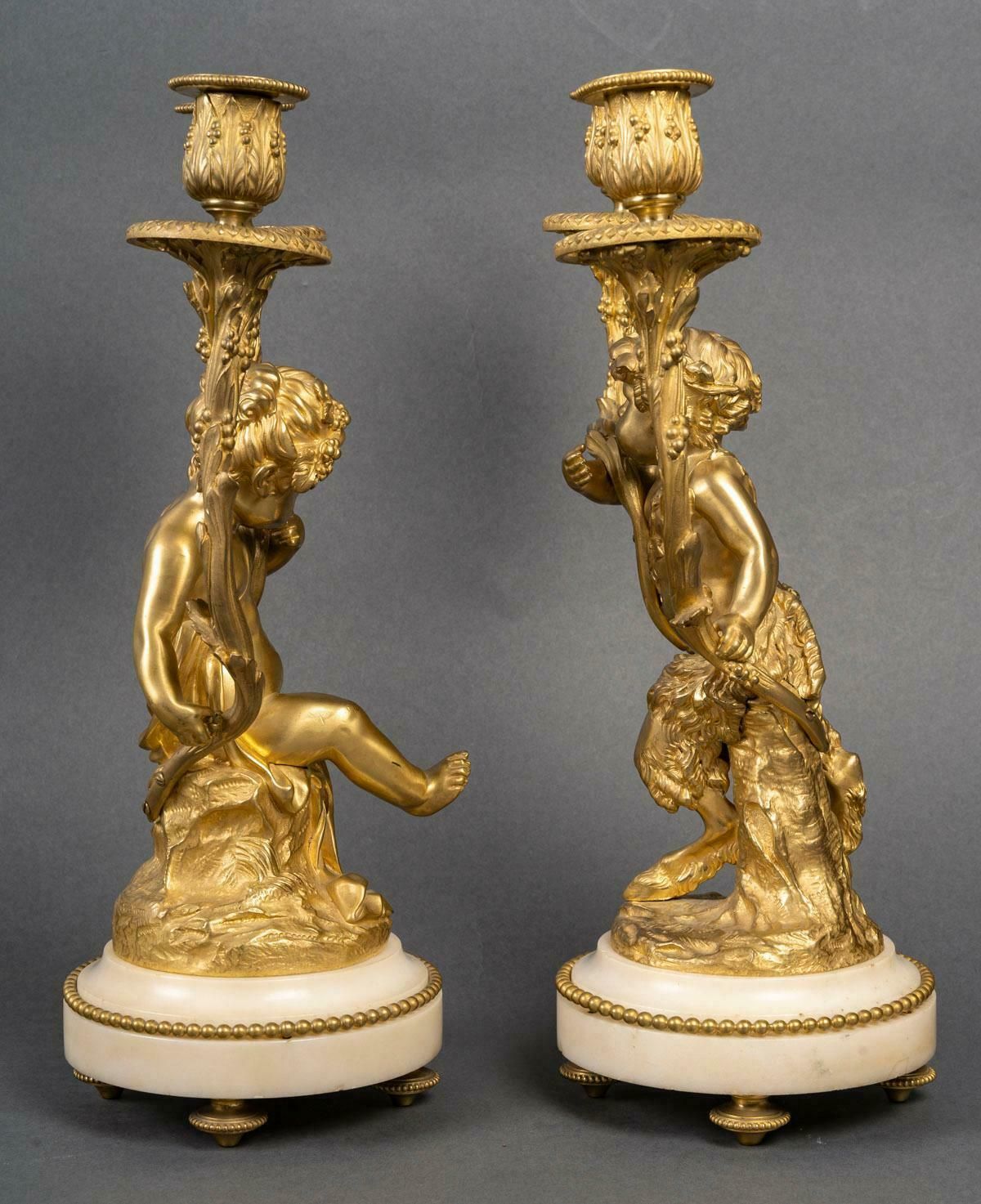 An Important Pair Of 19th Century Candelabra With Babies, Napoleon III Period photo vinterior