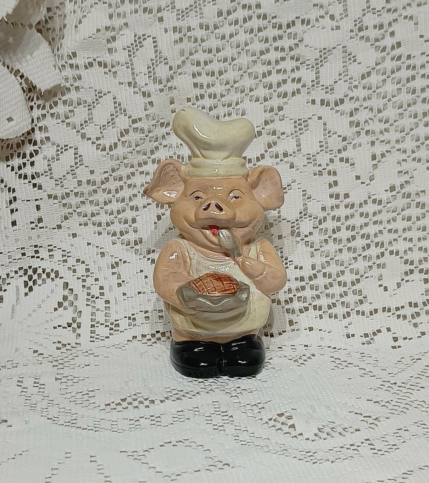 Terracotta Bakers Pig Figure Ornamental Money Box. photo for sale